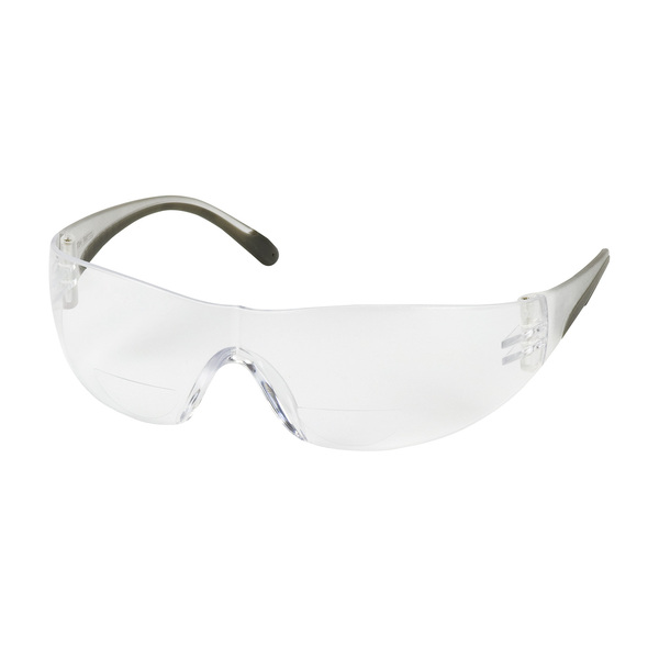 250-27-0017 SAFETY GLASSES WITH CLEAR TEMPLE, Z12R READERS +1.75 CLEAR LENS AND ANTI-SCRATCH COATING
